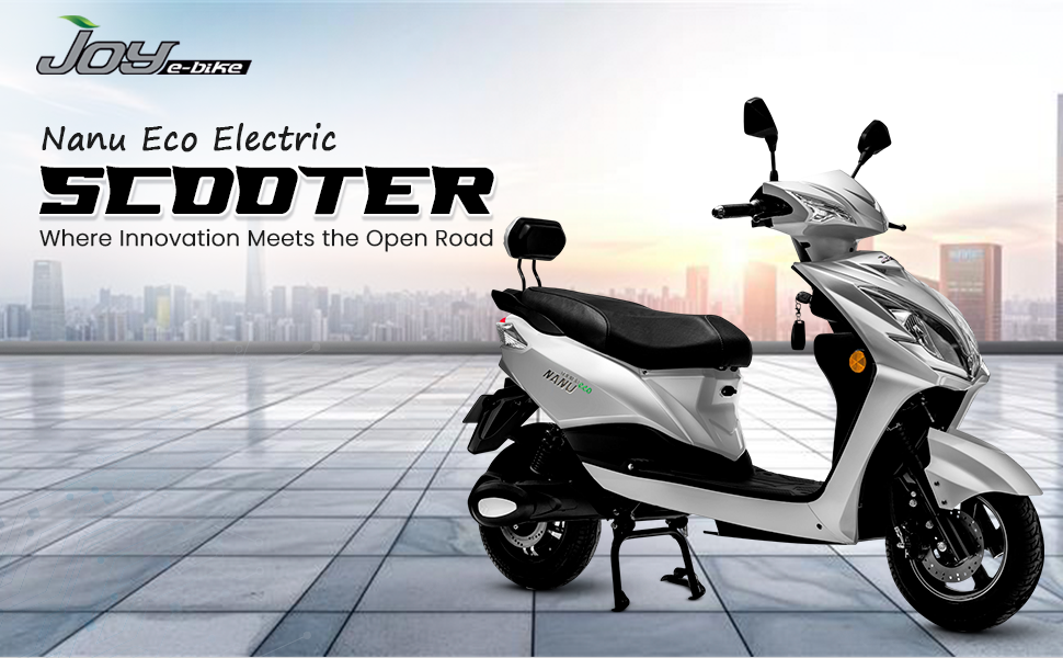JOY E-BIKE Gen Next Nanu Eco High-Speed Electric Scooter, 1.86 Kwh Battery, 90 km Certified Range, 45 km/h Top Speed, Silver, Booking for Ex-Showroom With Charger