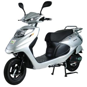 AMO Electric Bike Inspirer EV Lithium Electric Scooter 50Km-60Km per Charge Non RTO in Silver with Portable Charger